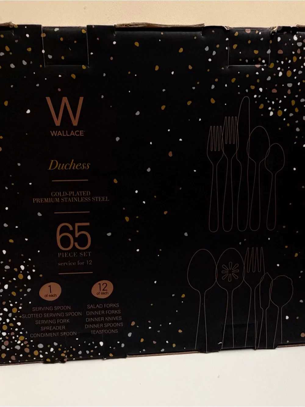 Wallace Duchess Gold 65 Piece Flatware Set